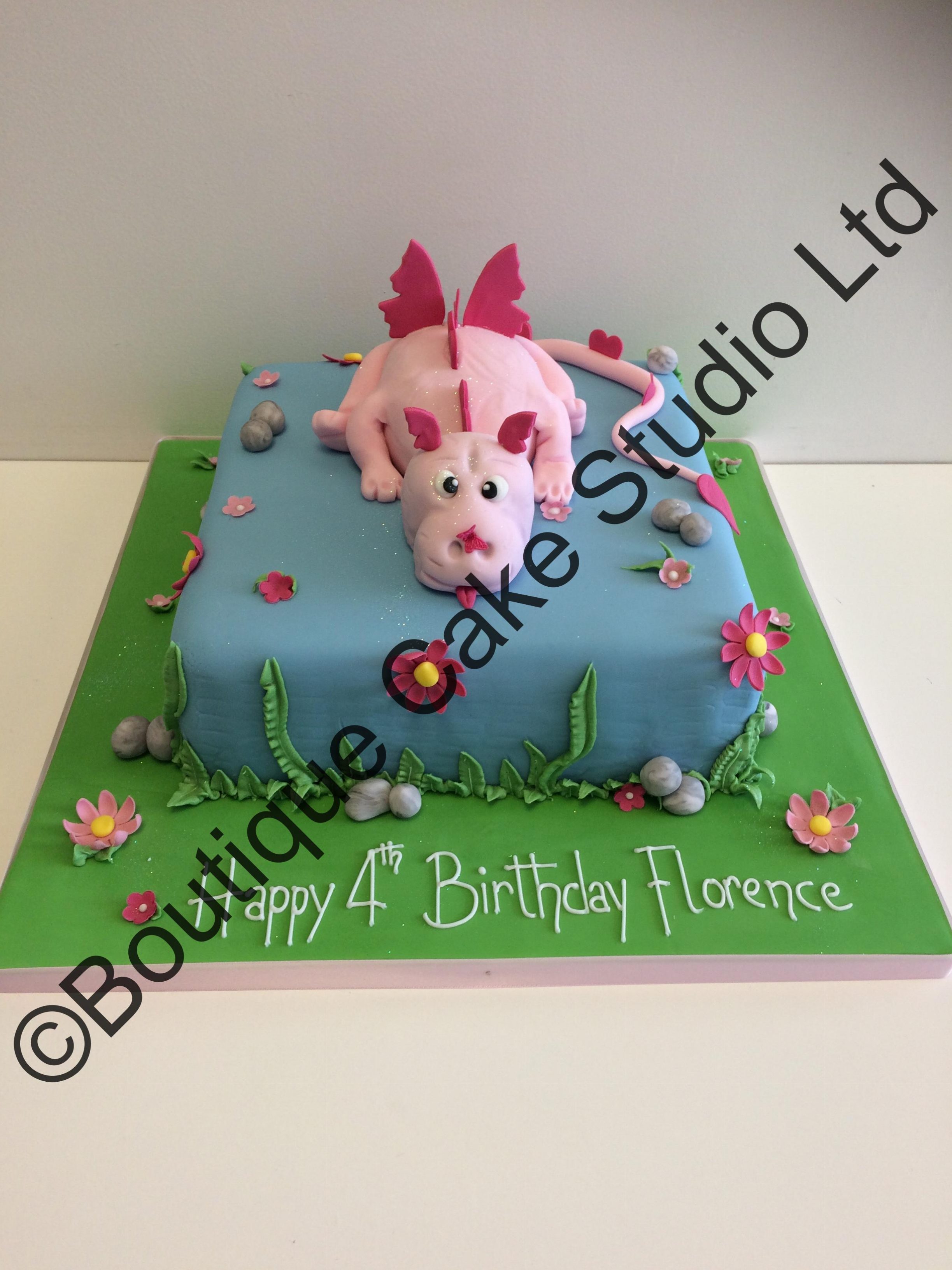 Pink Dragon Cake