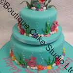 Under the sea themed stacked cake