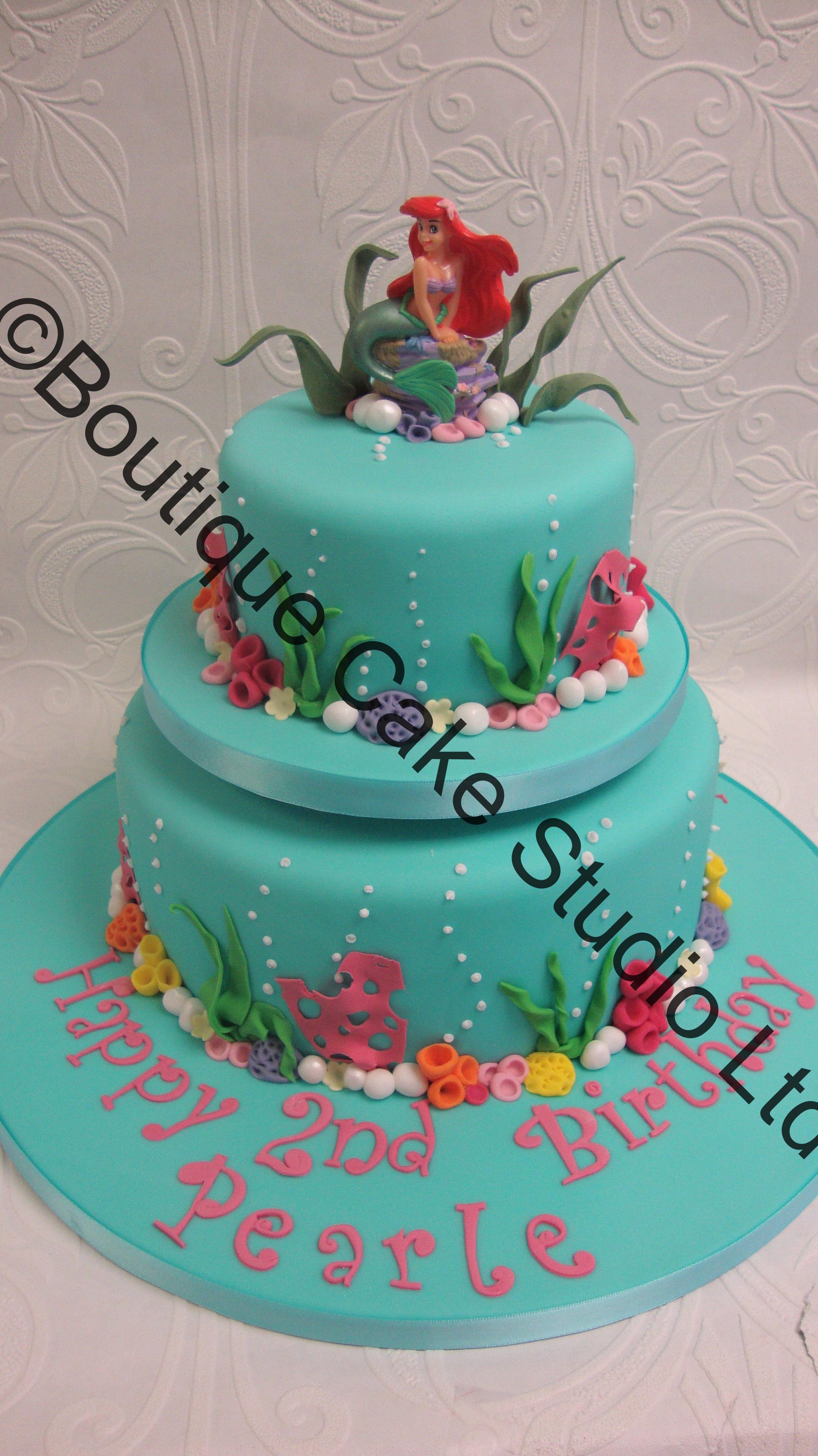 Under the sea themed stacked cake