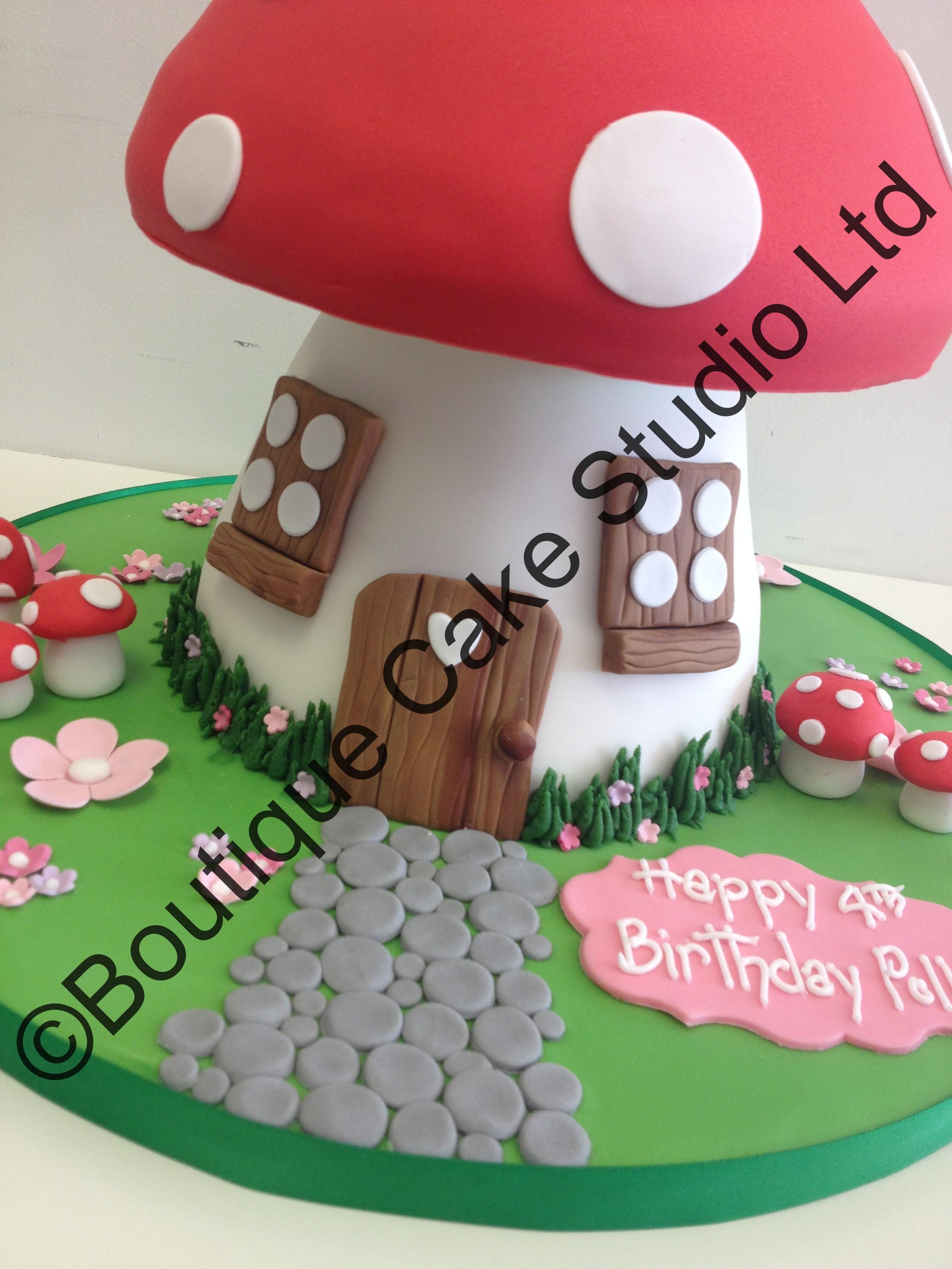 Toadstall themed cake