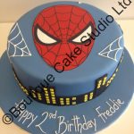 Spiderman Face Cake with City