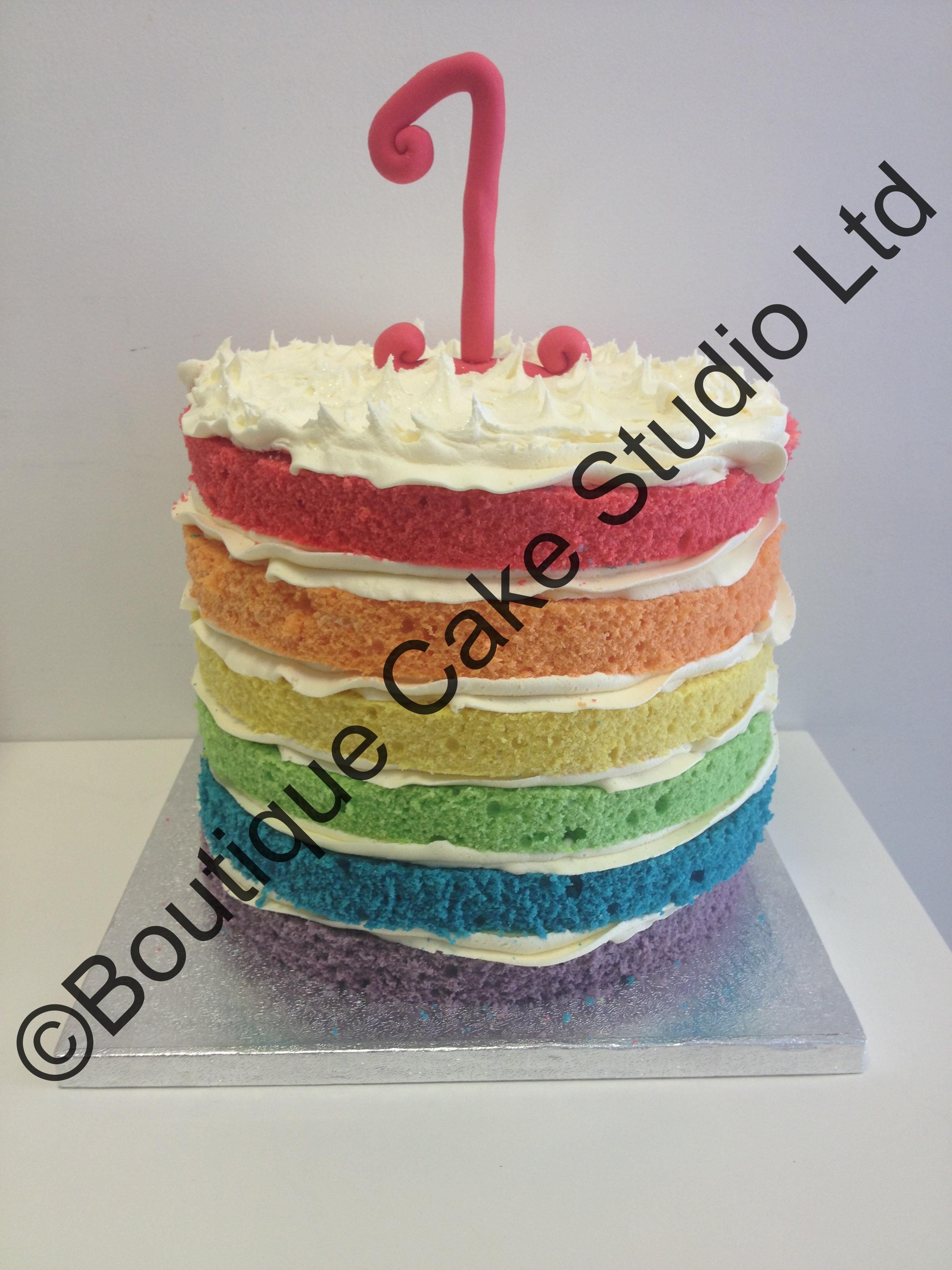 Rainbow Sponge Naked Cake Smash Cake