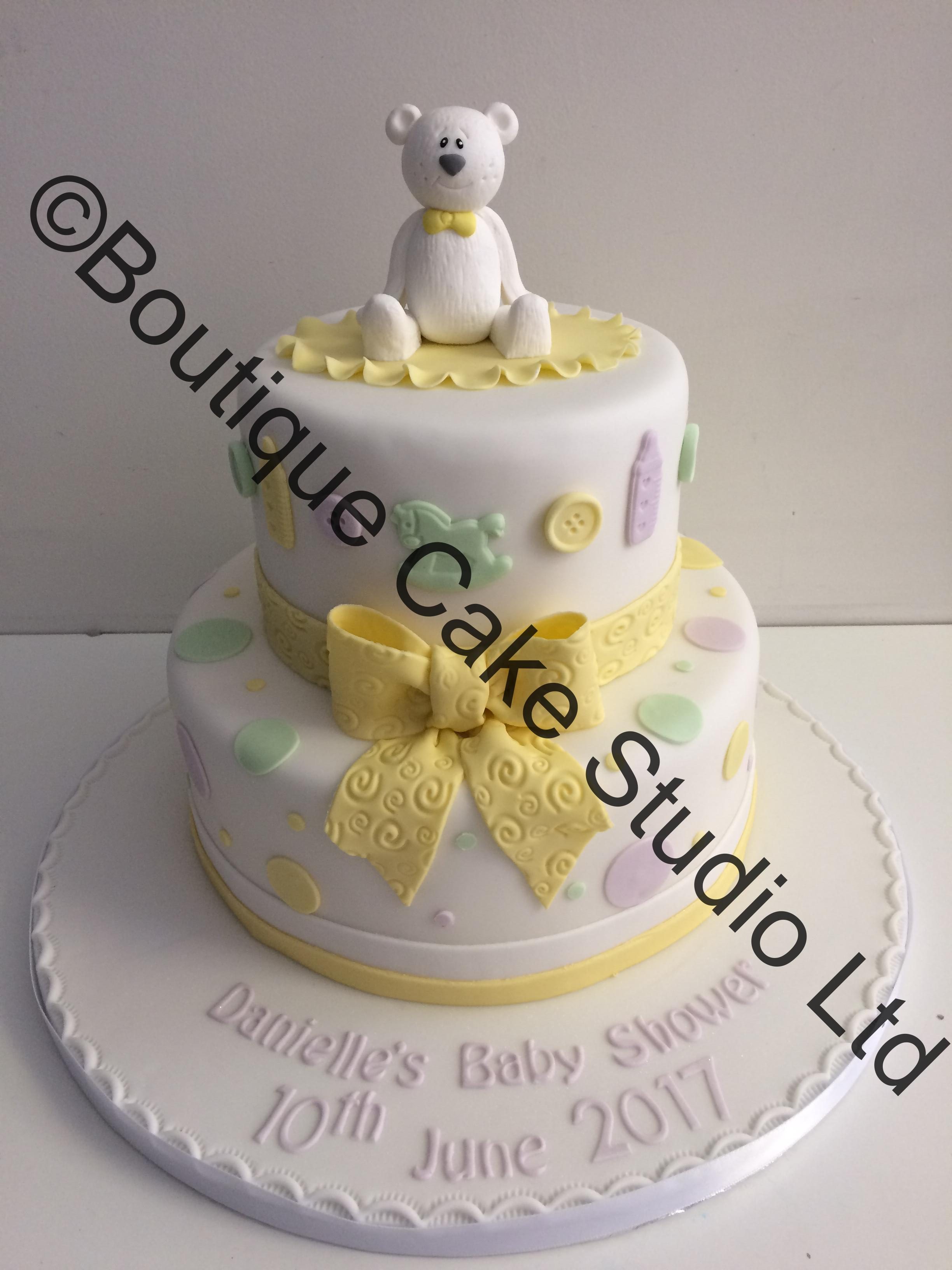 Neutral Stacked Baby Shower Cake