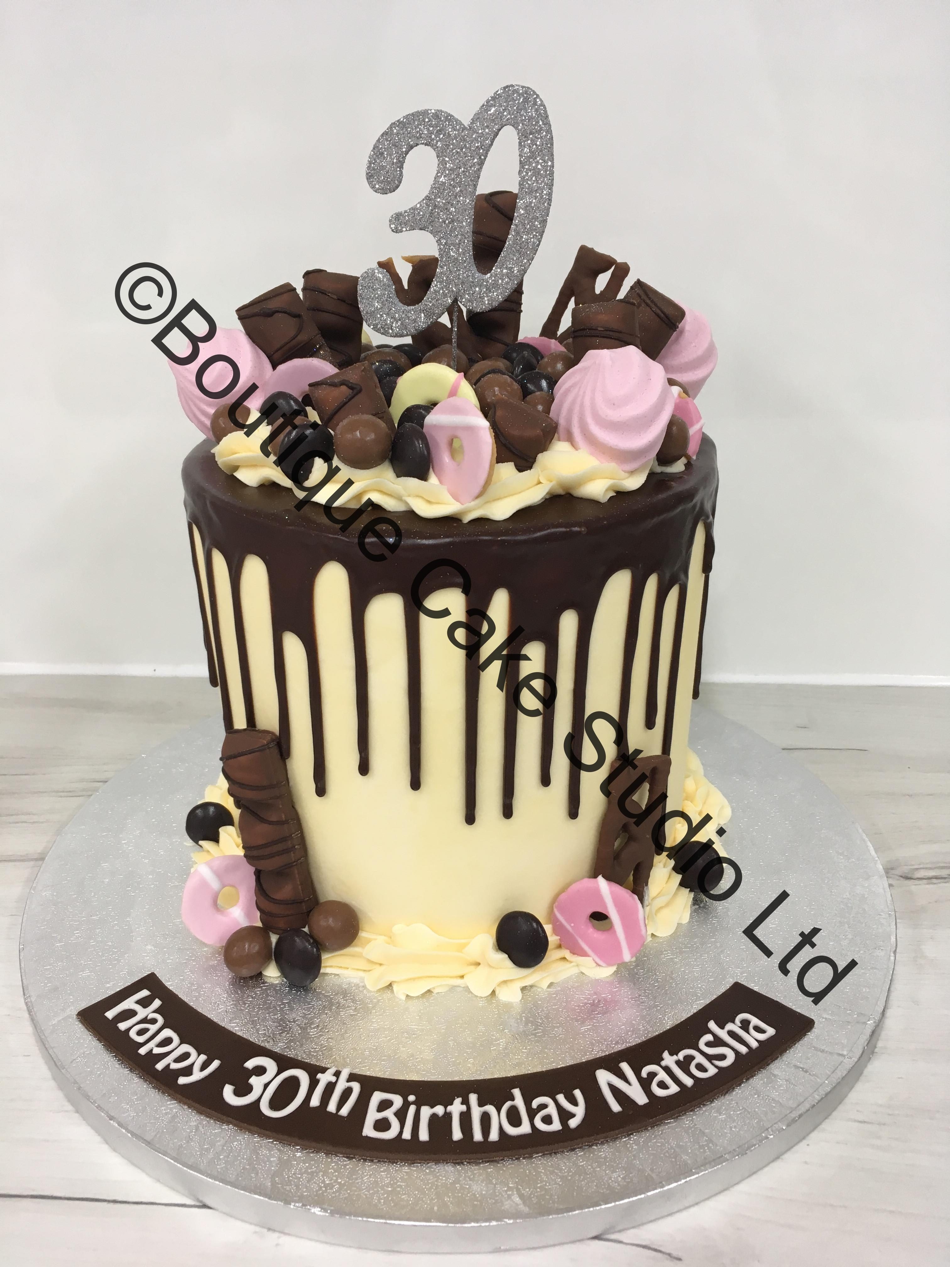 Dark Chocolate and Pink Drip Cake
