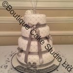 Silver Wedding Anniversary Stacked Cake