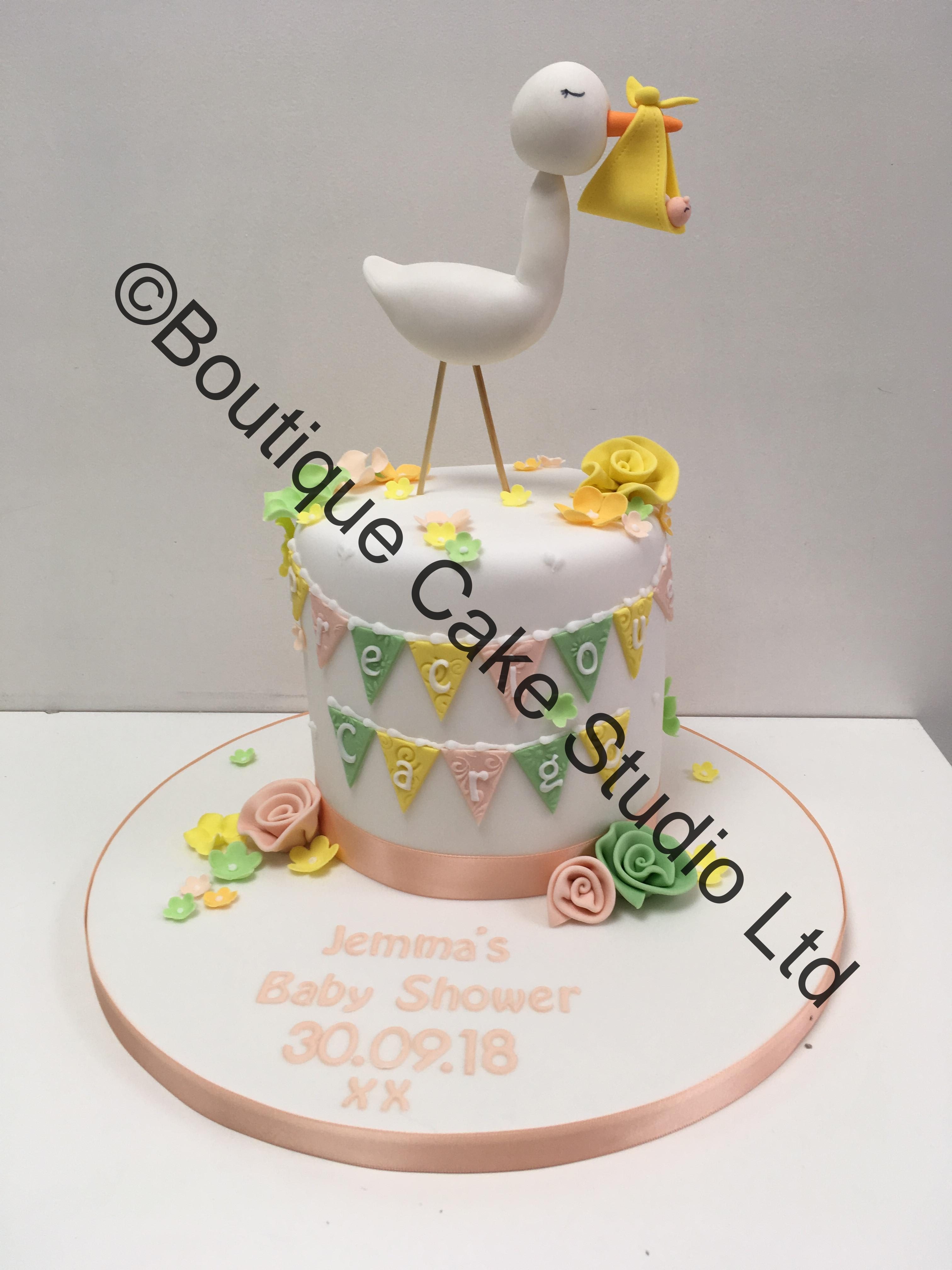 Precious Cargo Stork Baby Shower Cake