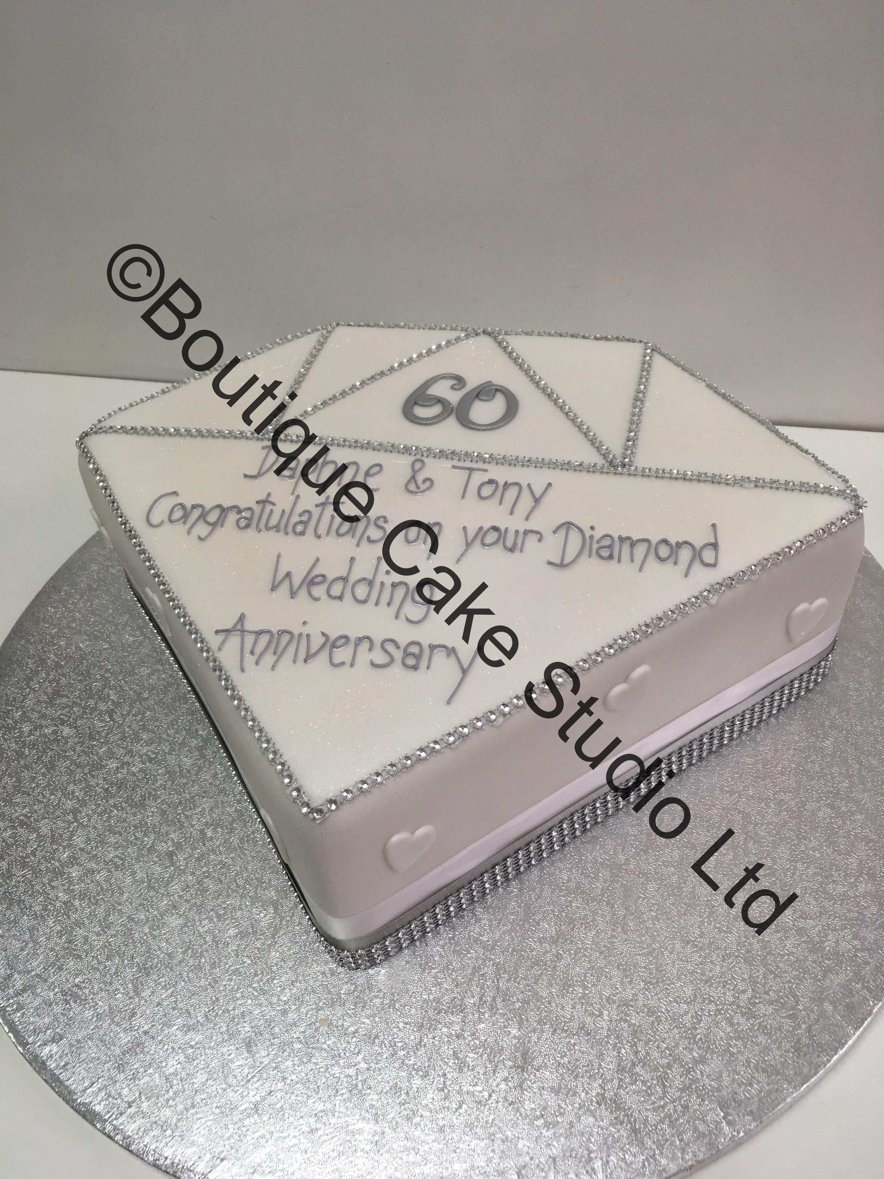 Diamond Shaped Cake with diamantie trim