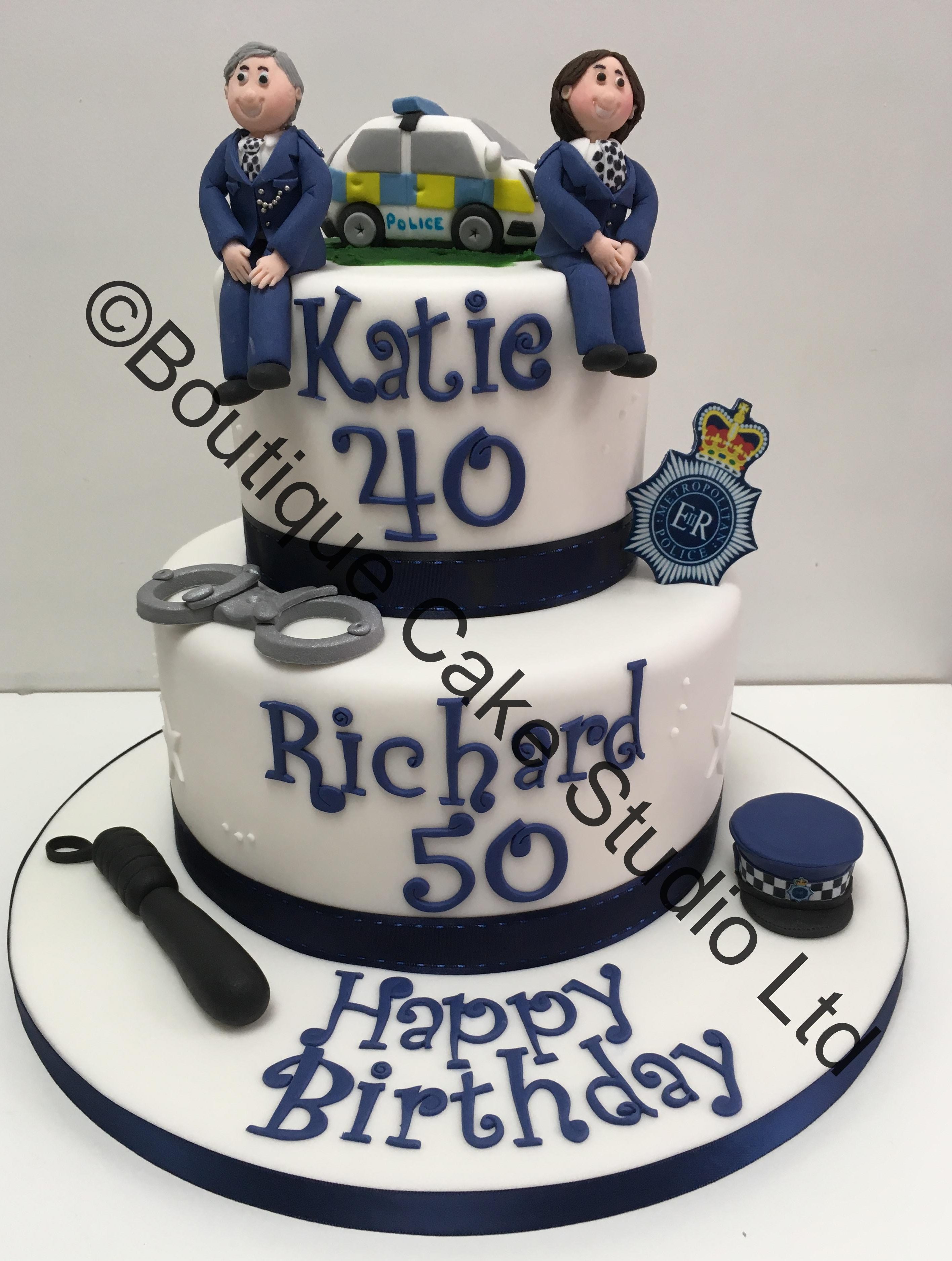 Police themed stacked Cake
