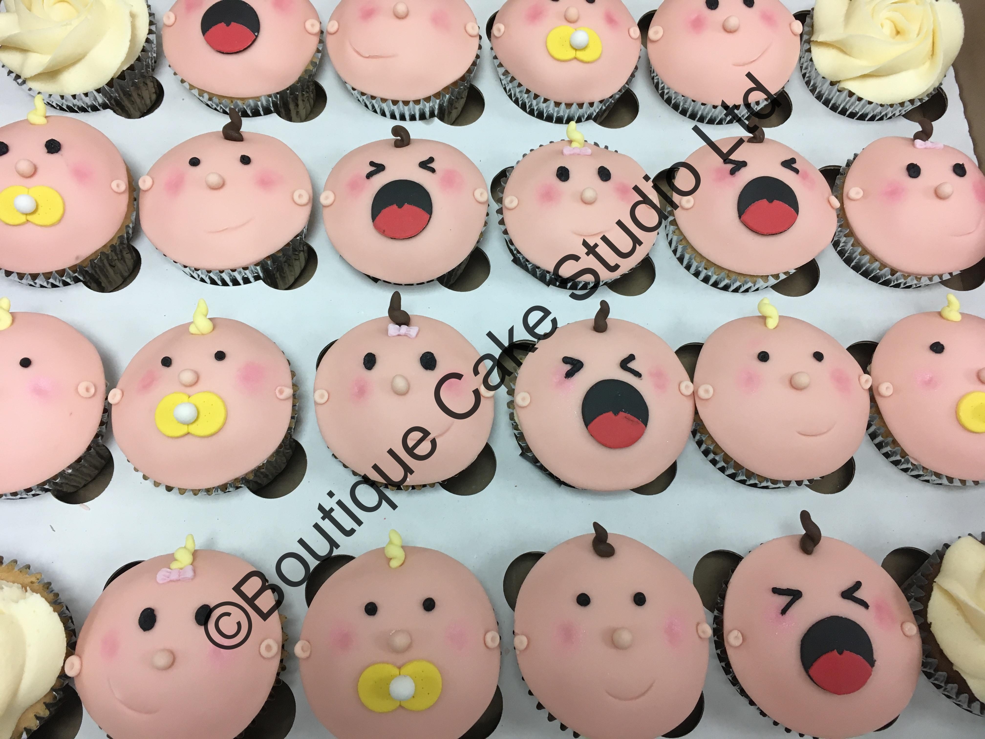 Baby Face Baby Shower Cupcakes