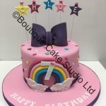 Pretty Rainbow and bow cake