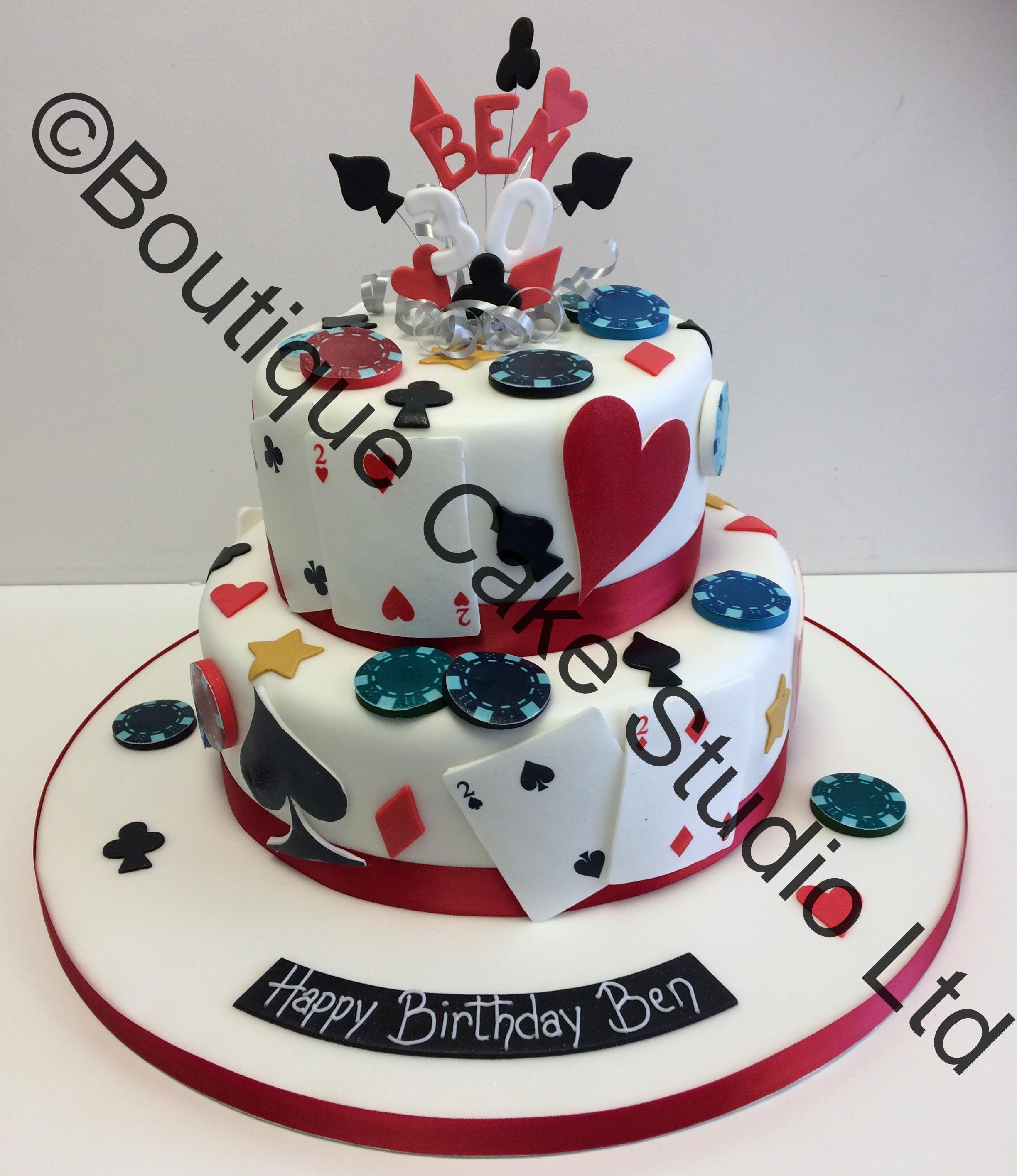 Card themed stacked Cake