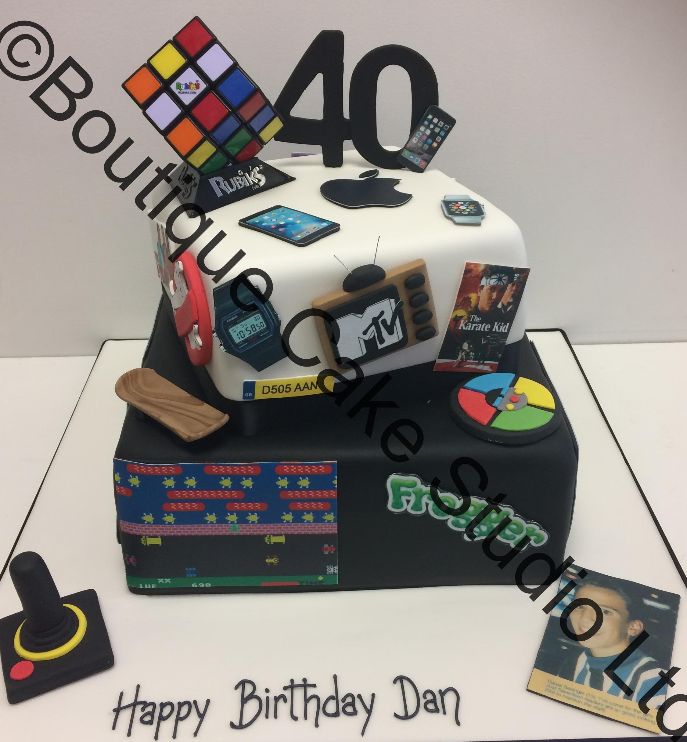80s Themed Stacked Cake