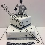Offset Square stacked Cake with peelback and Burst