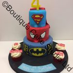 Batman, Spiderman and Superman Cake