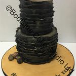Black Ruffle Stacked Cake