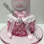 Pink Ruffle Baby Shower Cake