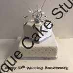 Square stacked 60th Wedding Anniversary Cake