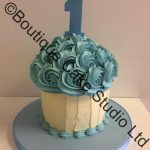 Blue and Cream Cake Smash Cake