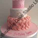 Stacked Buttercream Swirl, Trellis and Crown Cake