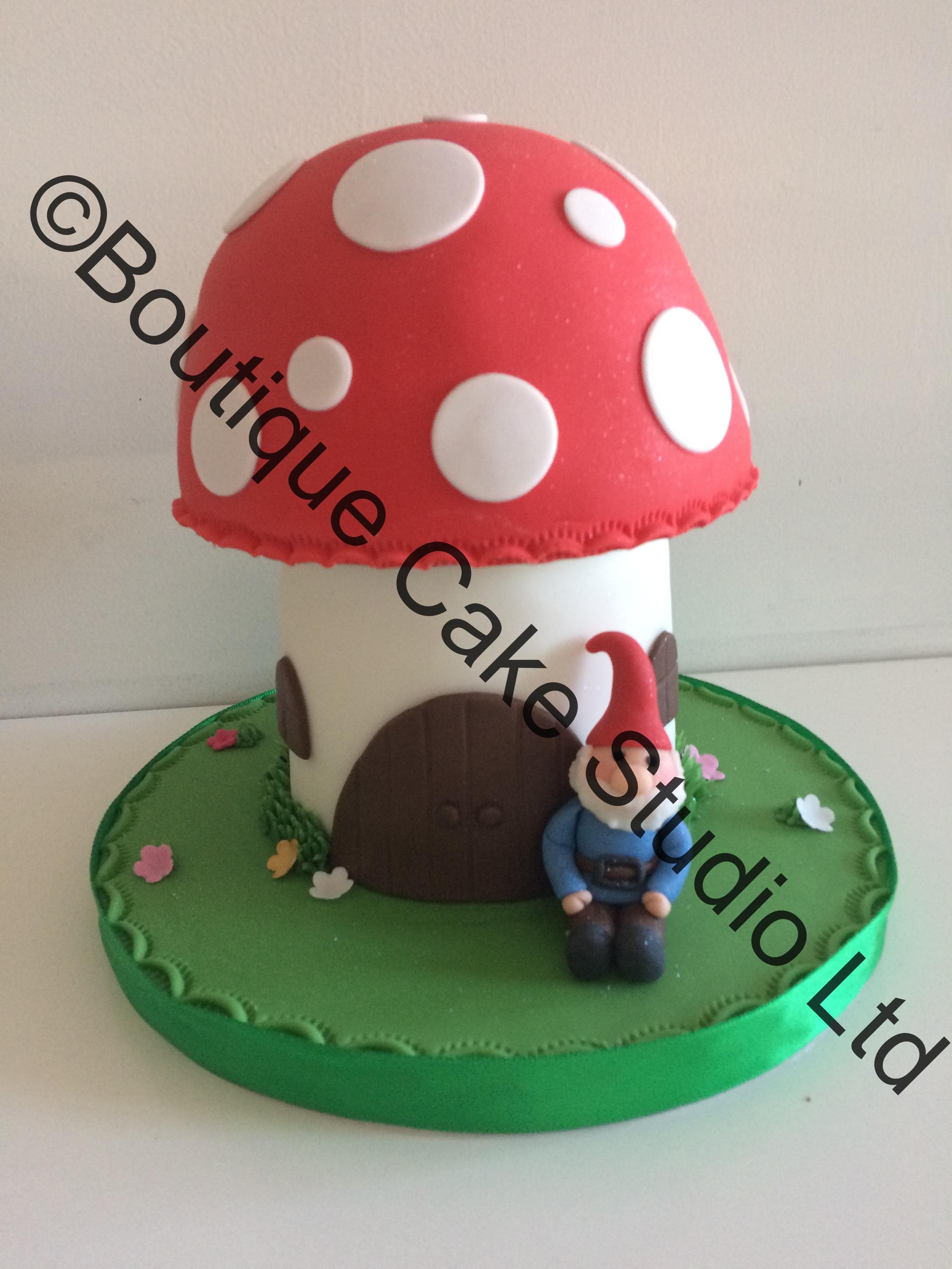Toadstall and Gnome Cake