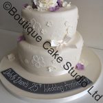25th Wedding Anniversary Stacked Cake with brush