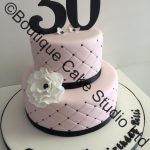 Baby Pink Stacked Cake with sugar Flower