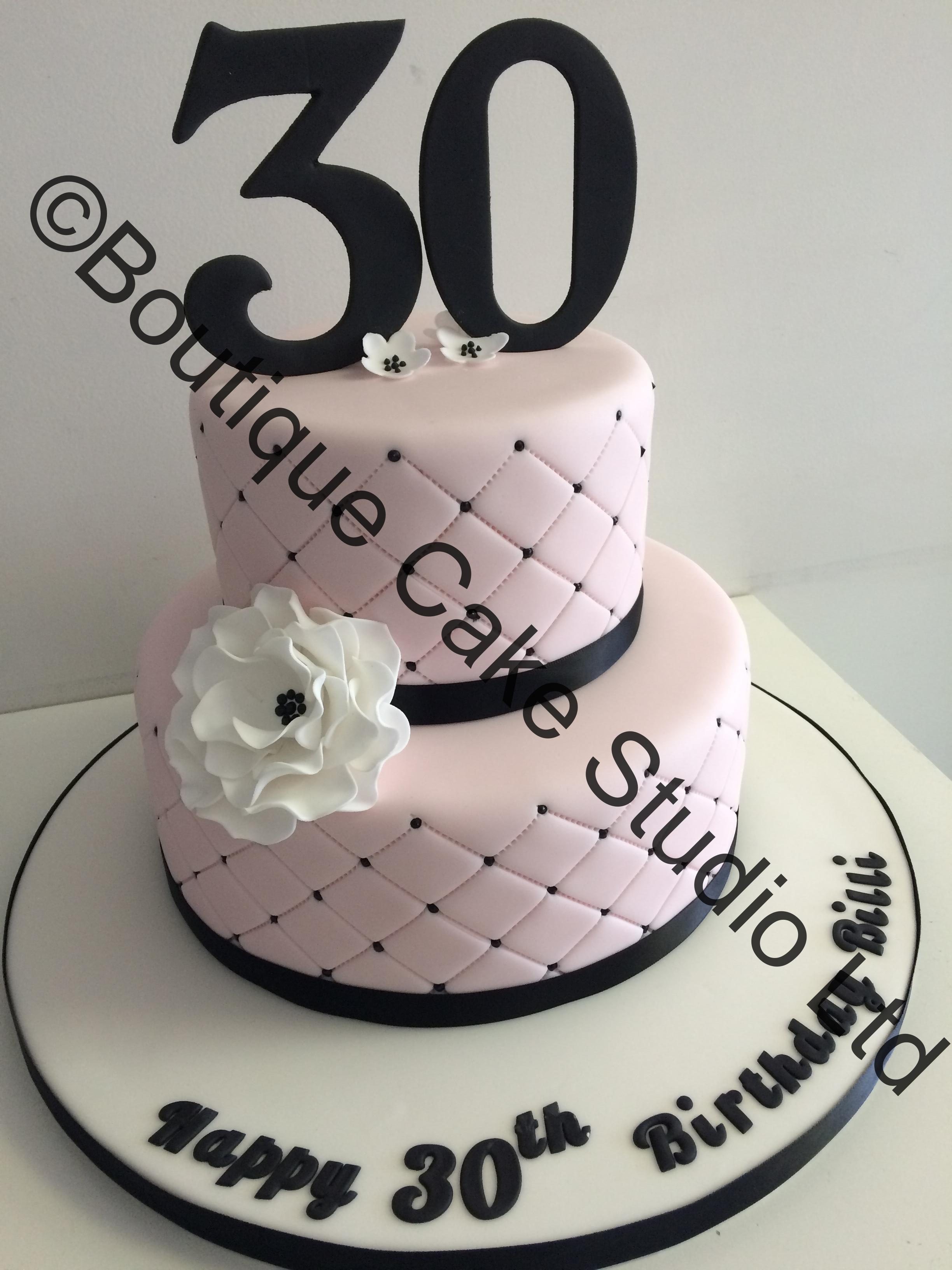 Baby Pink Stacked Cake with sugar Flower