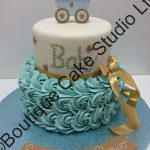 Blue Baby Shower Buttercream Cake with Pram