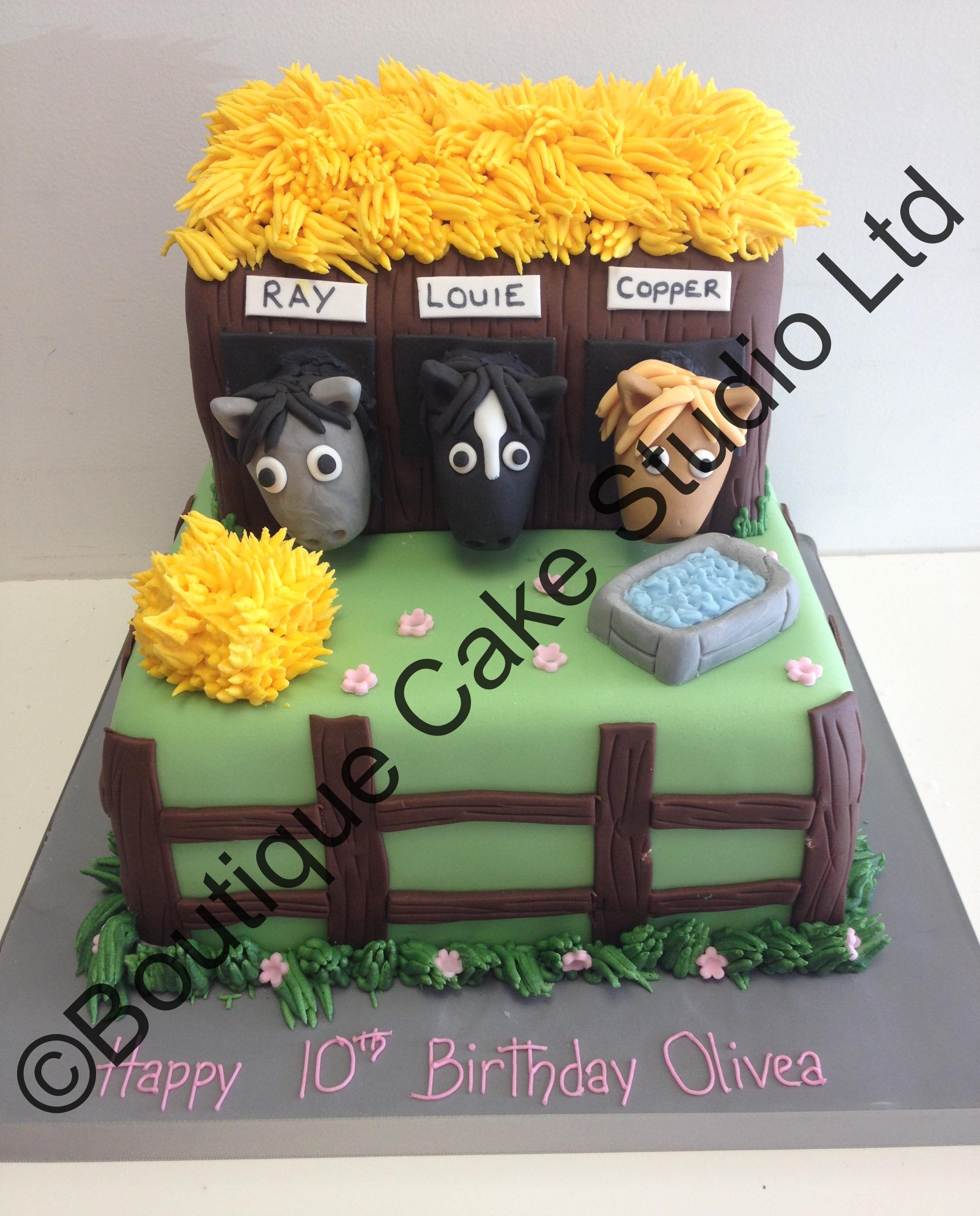 Cute Horse Stables Cake