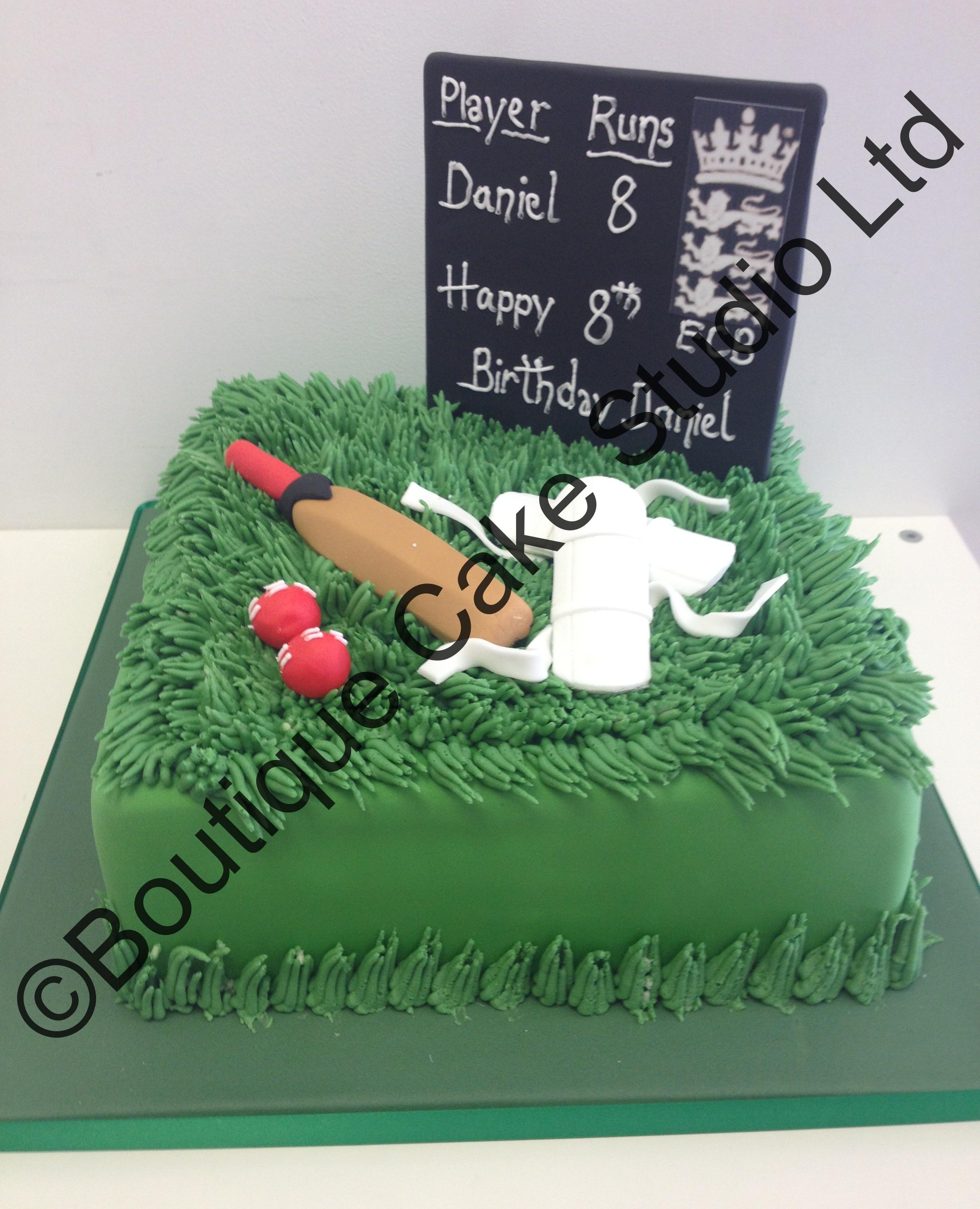 Cricket themed cake