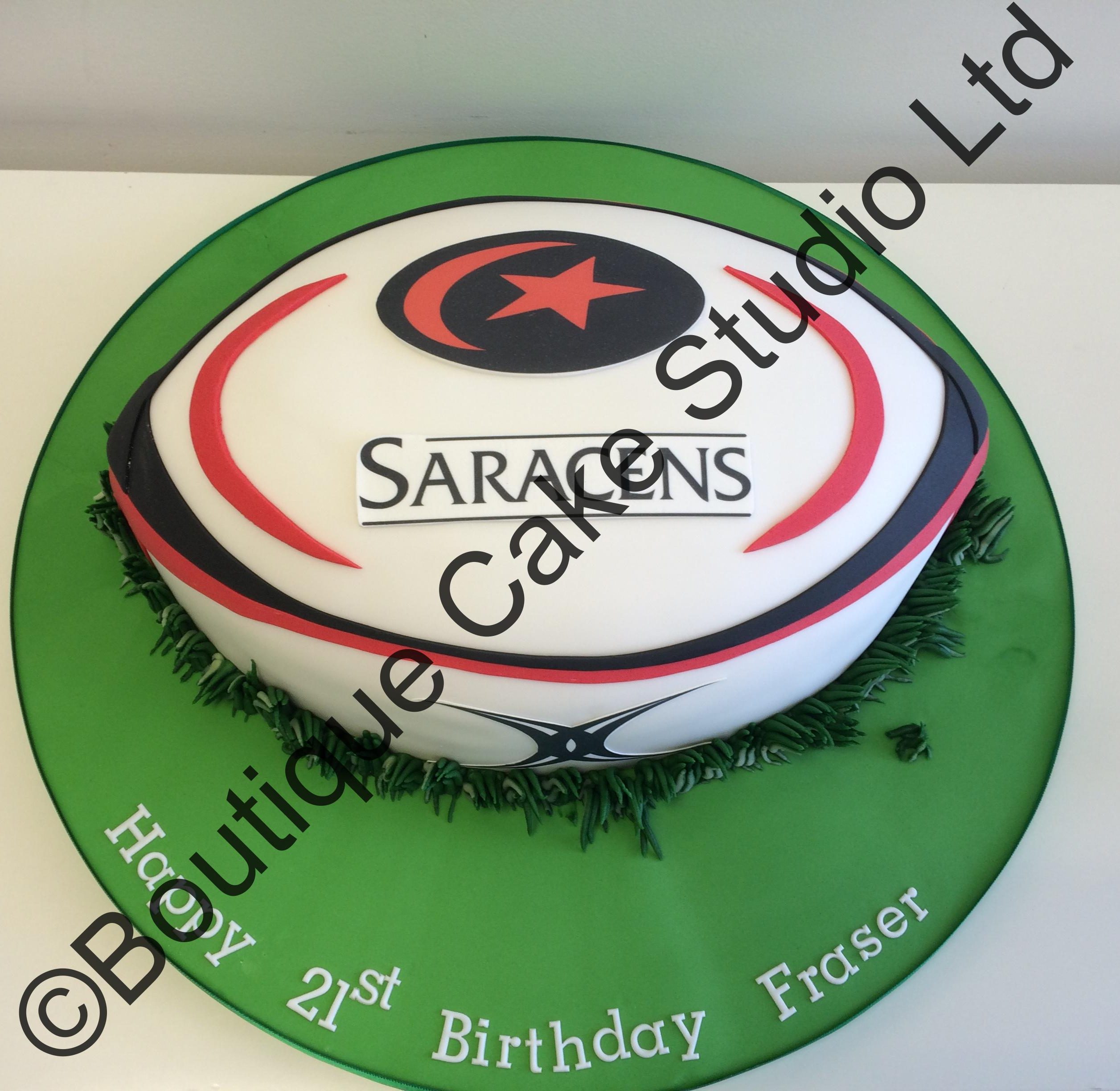Saracens Rugby Ball Cake