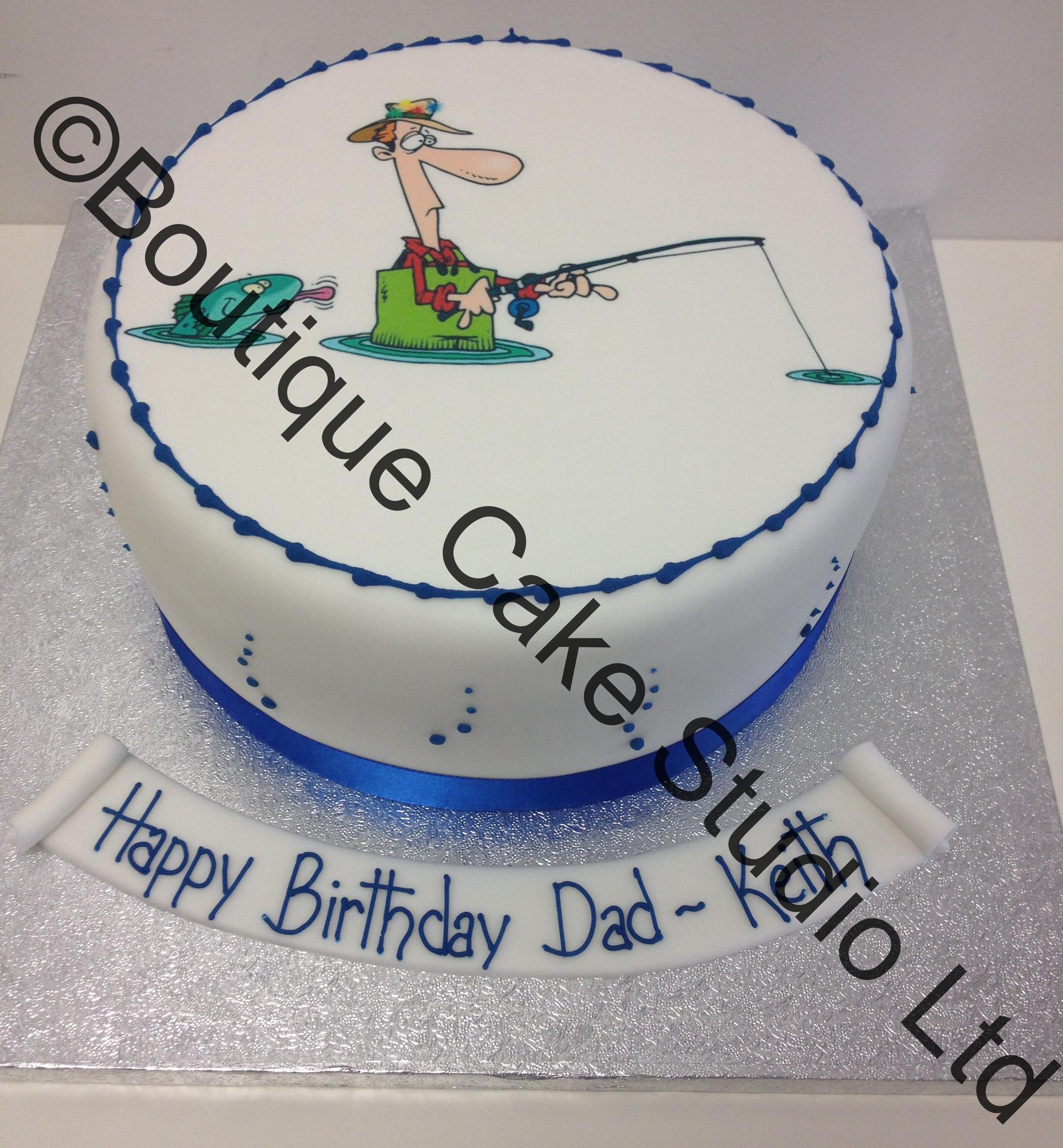 Fishing themed printed Picture Cake
