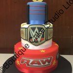 WWE themed Stacked cake