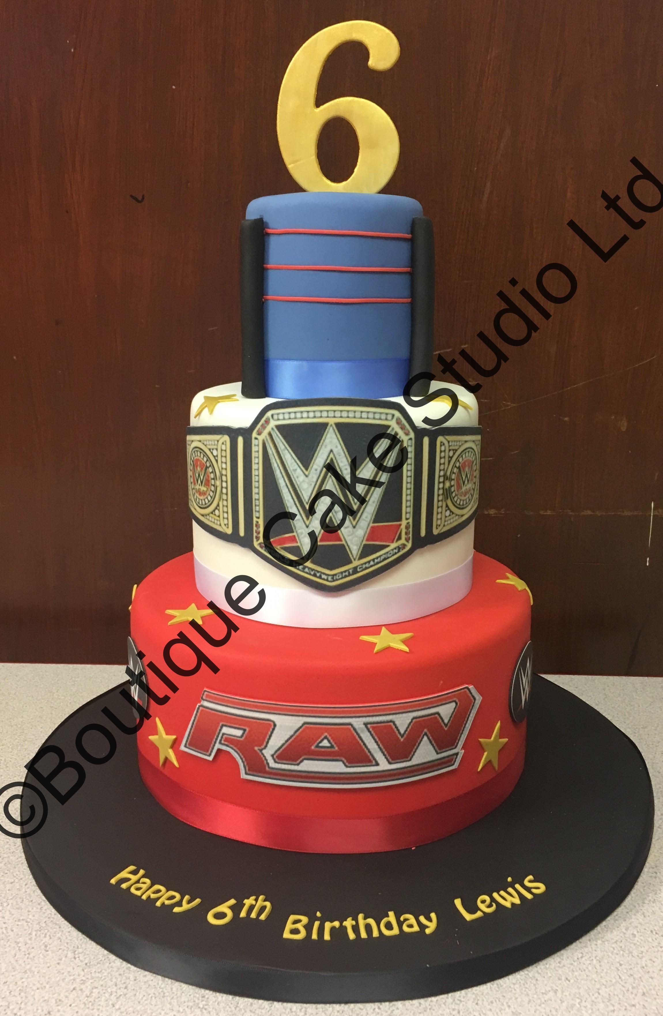 WWE themed Stacked cake