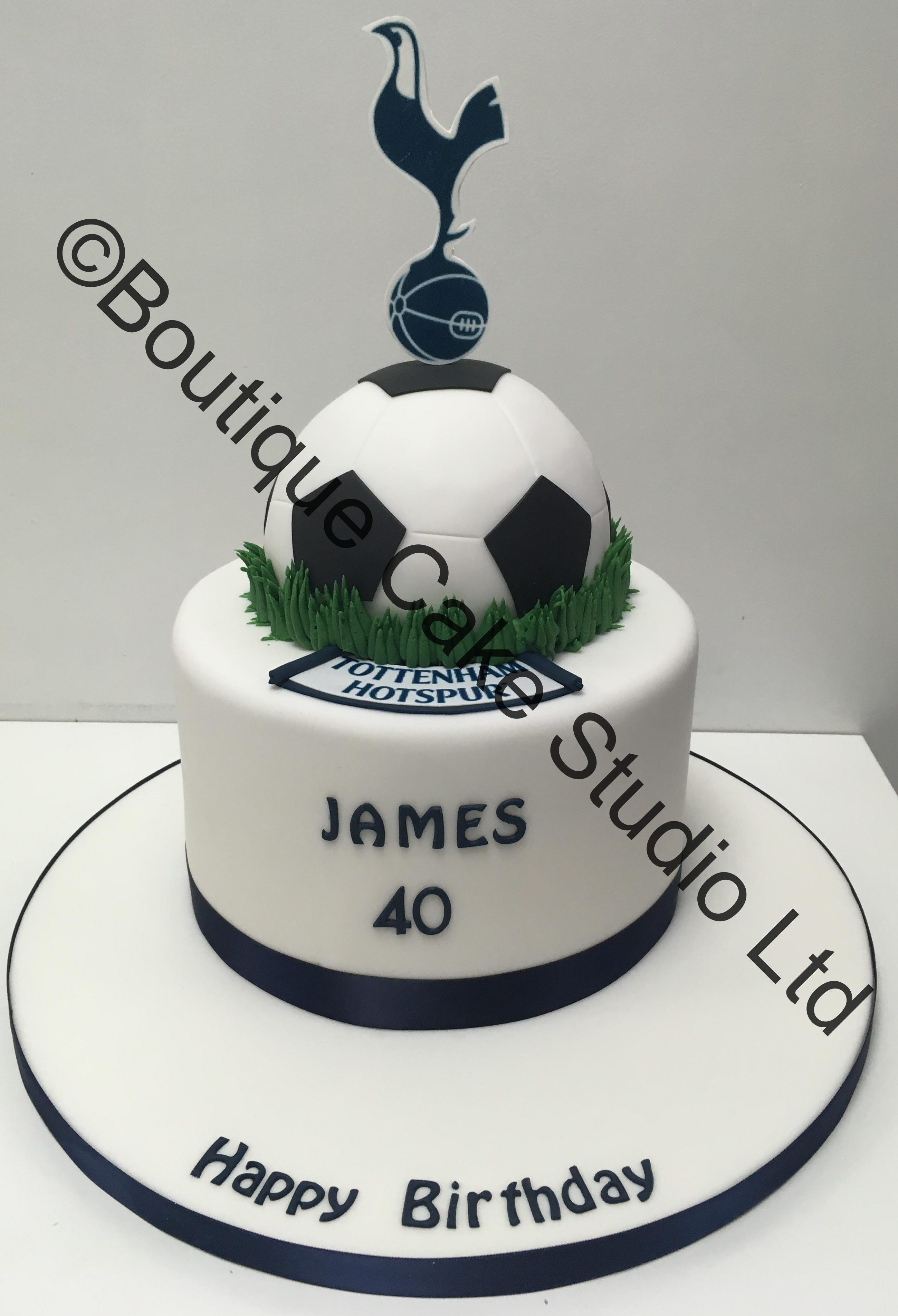 Tottenham themed cake with half ball
