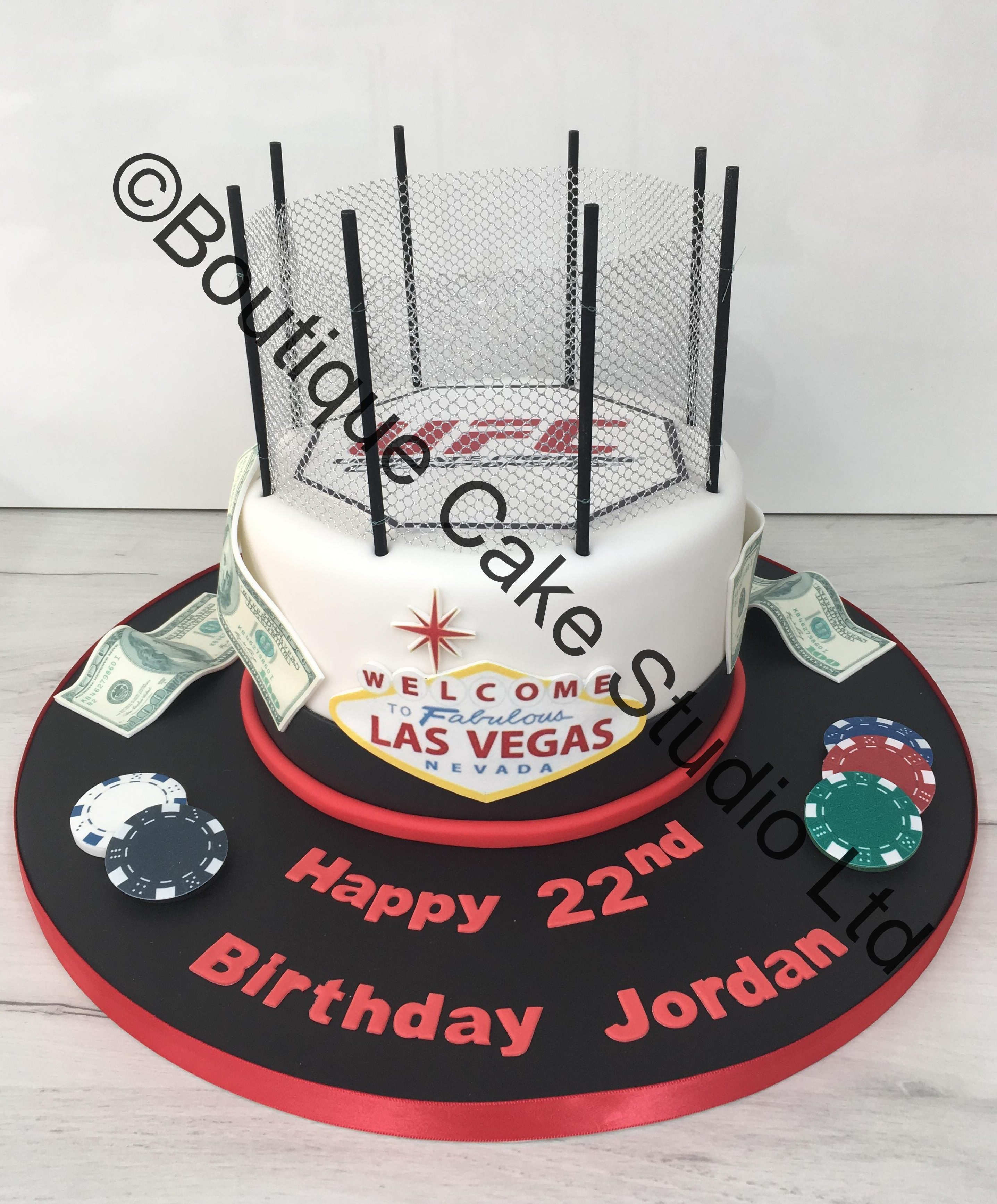 UFC and Vegas themed Cake
