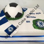 Large Chelsea cake with football and scarf