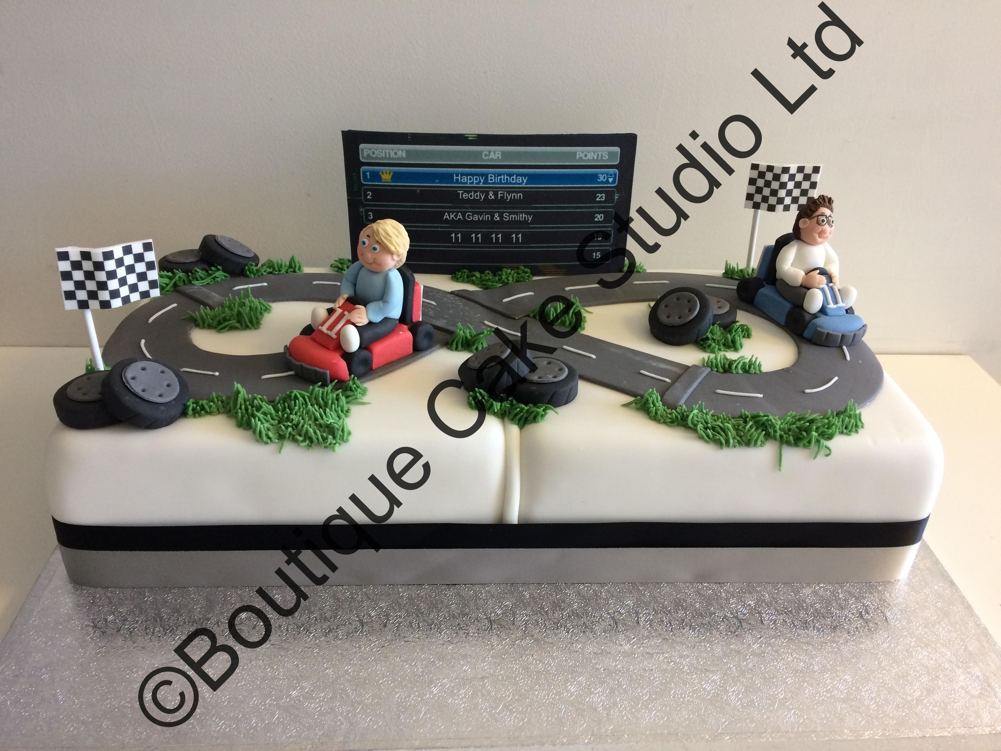 Go-Karting themed cake