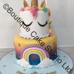 Airbrushed Unicorn and Rainbow Cake