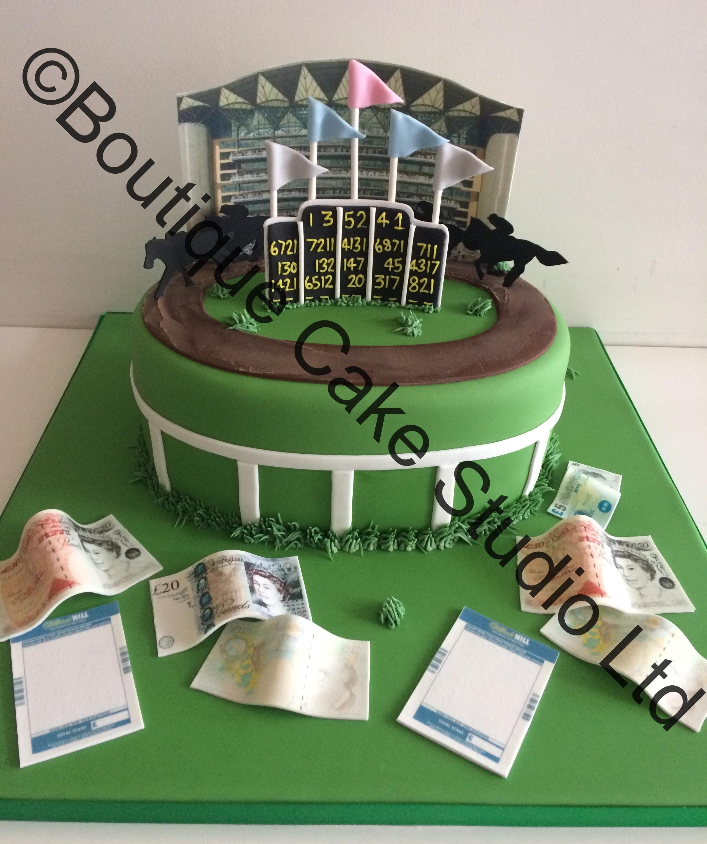 Betting themed Horse Racing Cake