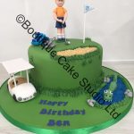 Golf themed cake with models