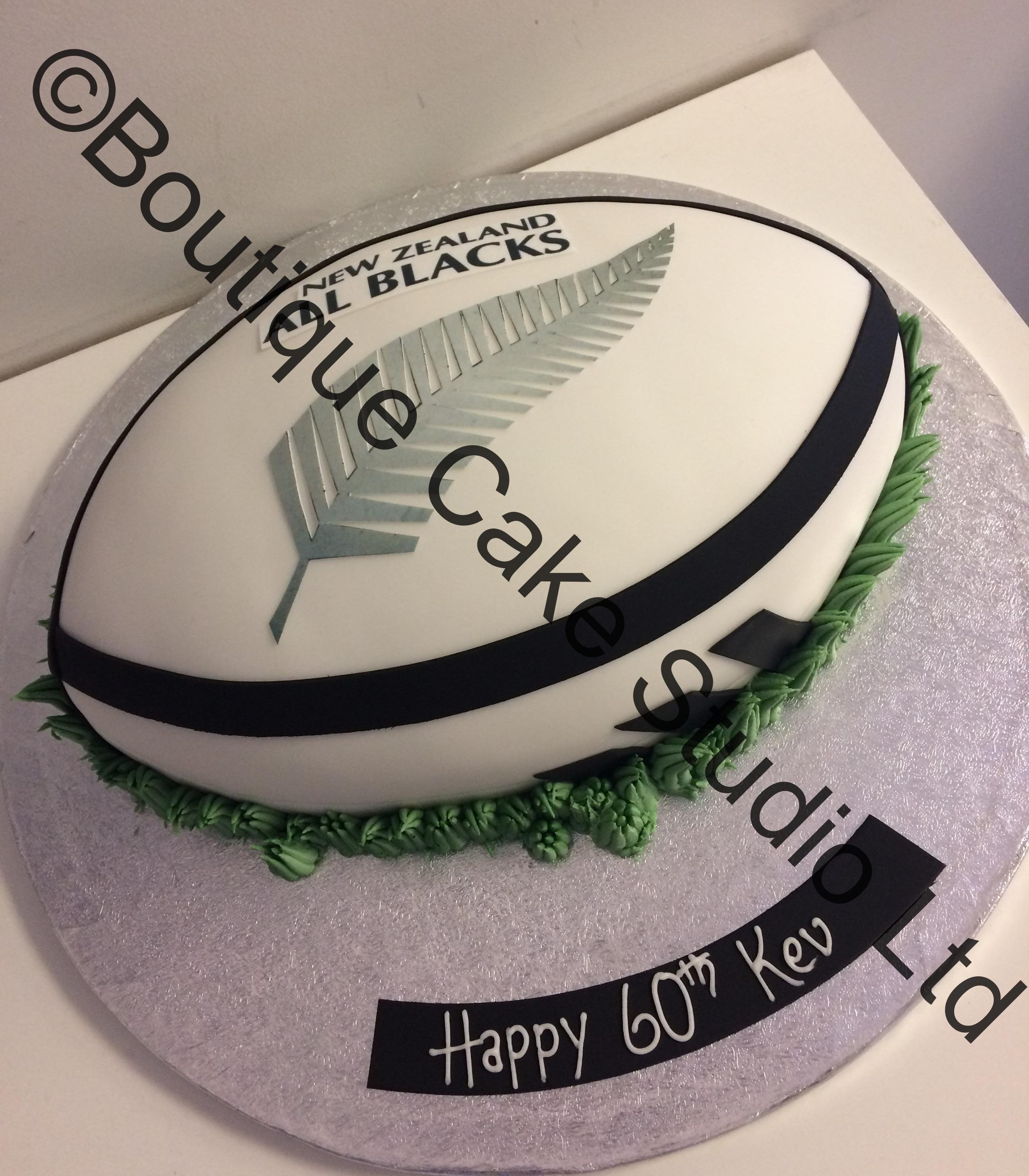All Blacks Rugby Ball Cake