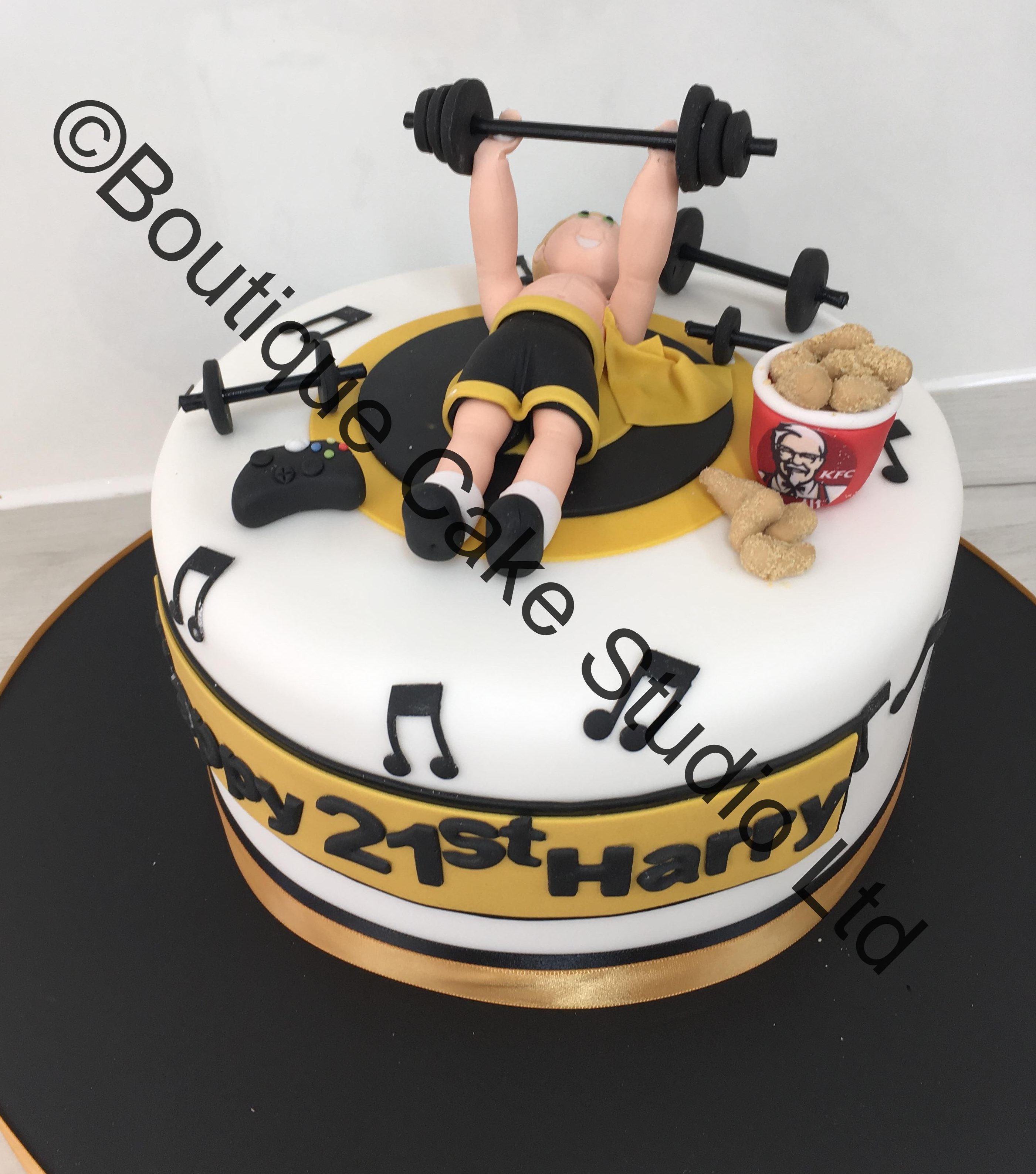 Weight Lifter Cake with KFC
