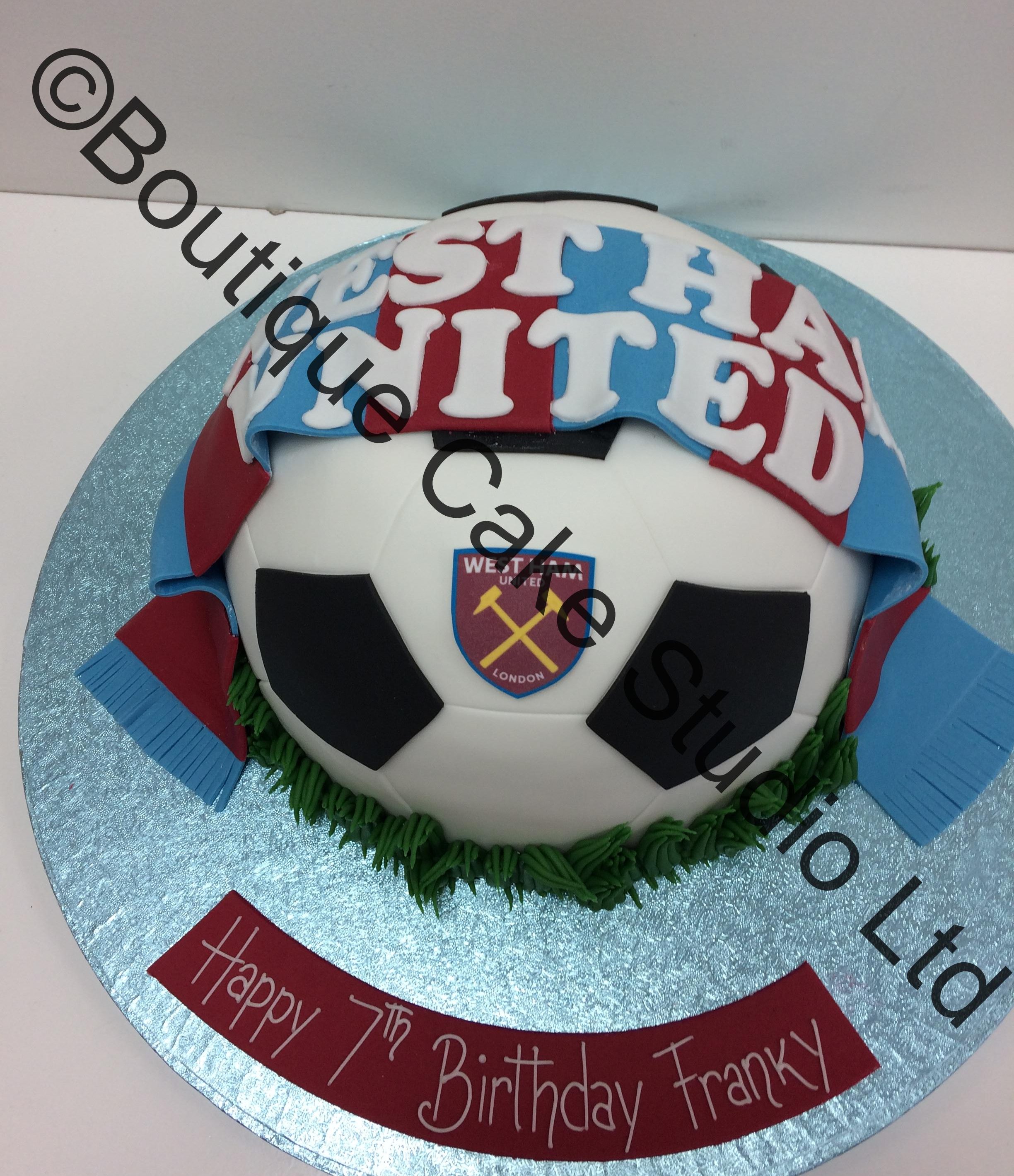 Half Football themed Cake