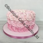 Ombre Pink Buttercream Swirl Cake