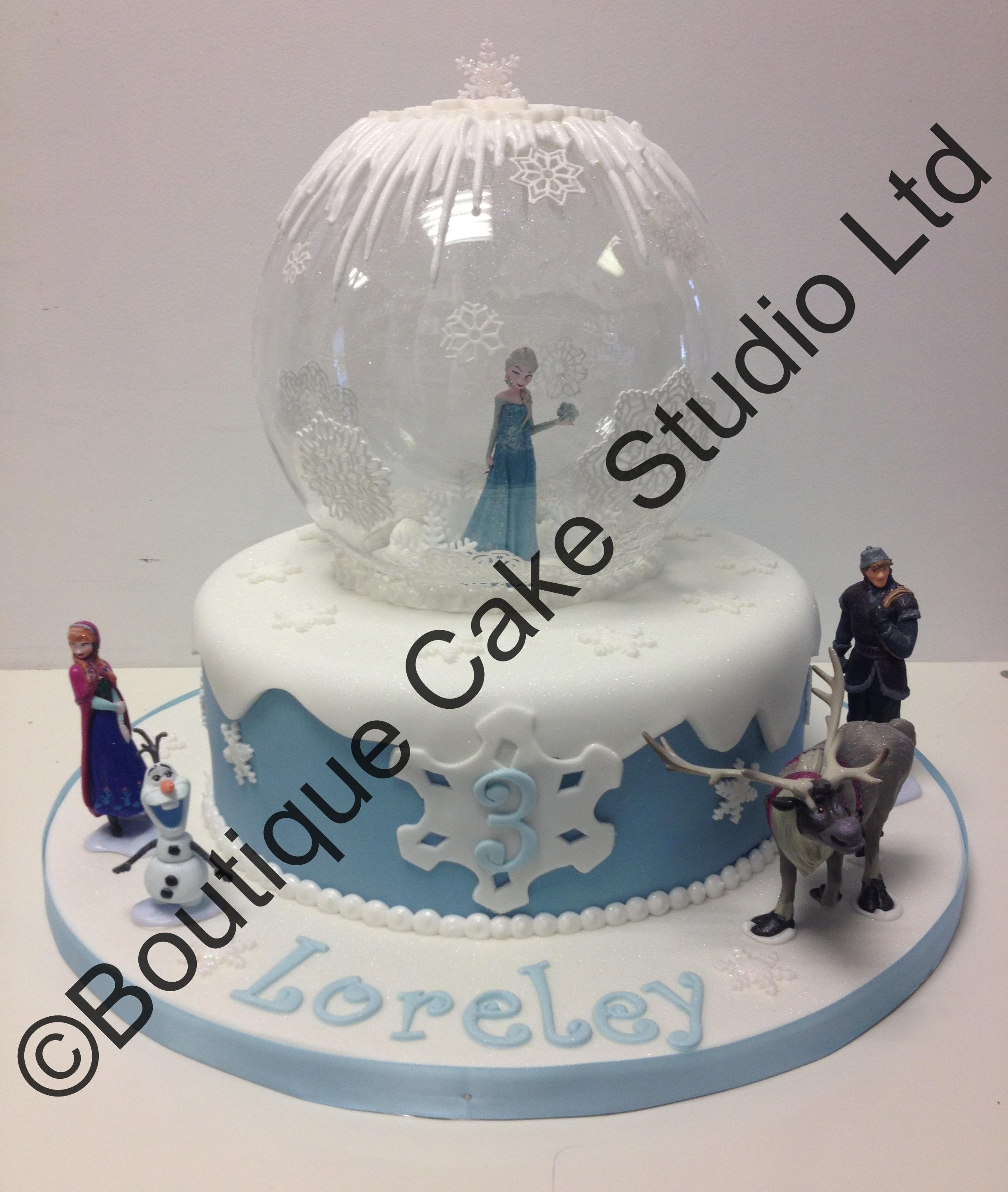 Frozen themed Cake with globe