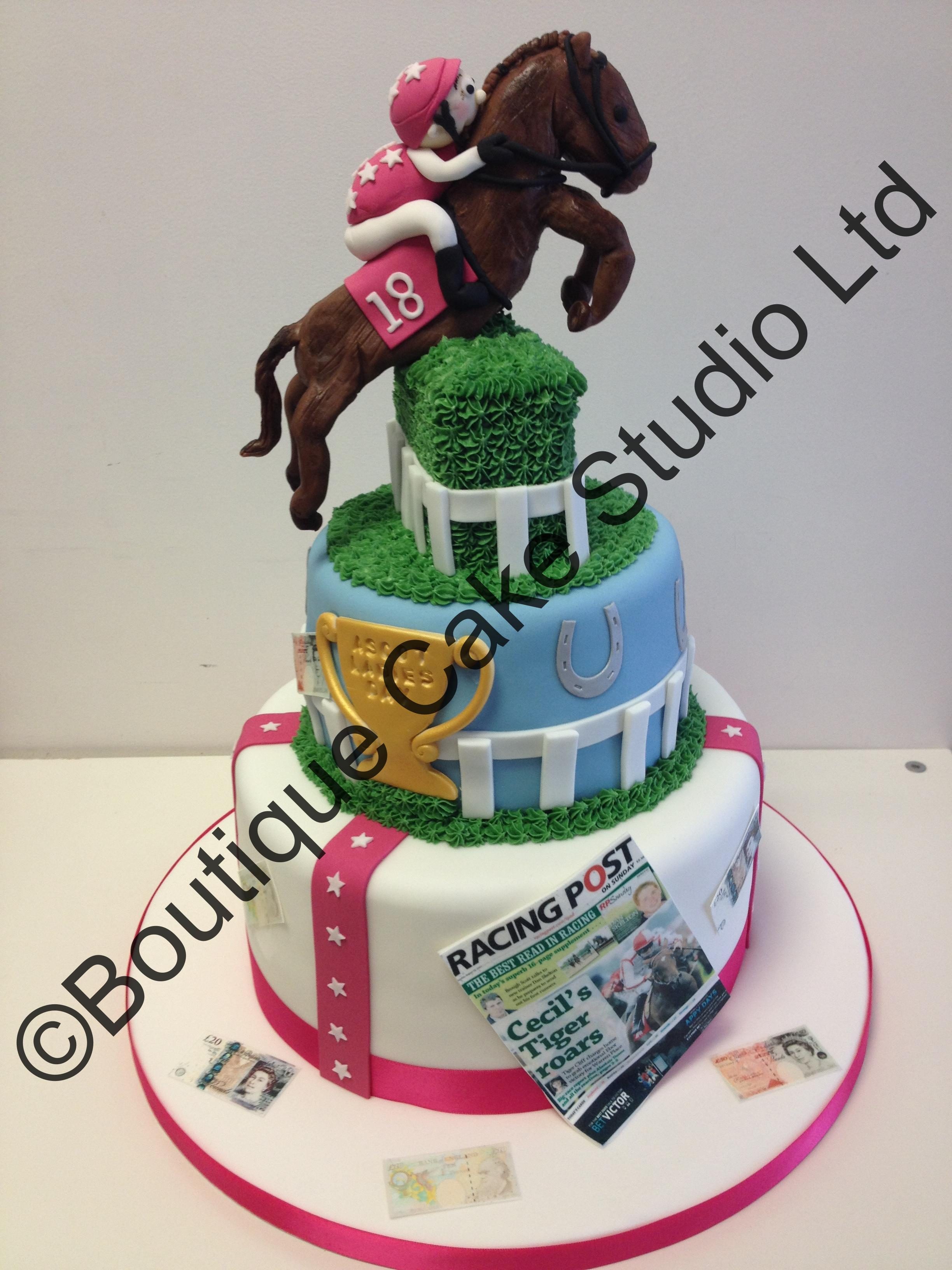 Horse Jumping themed Cake