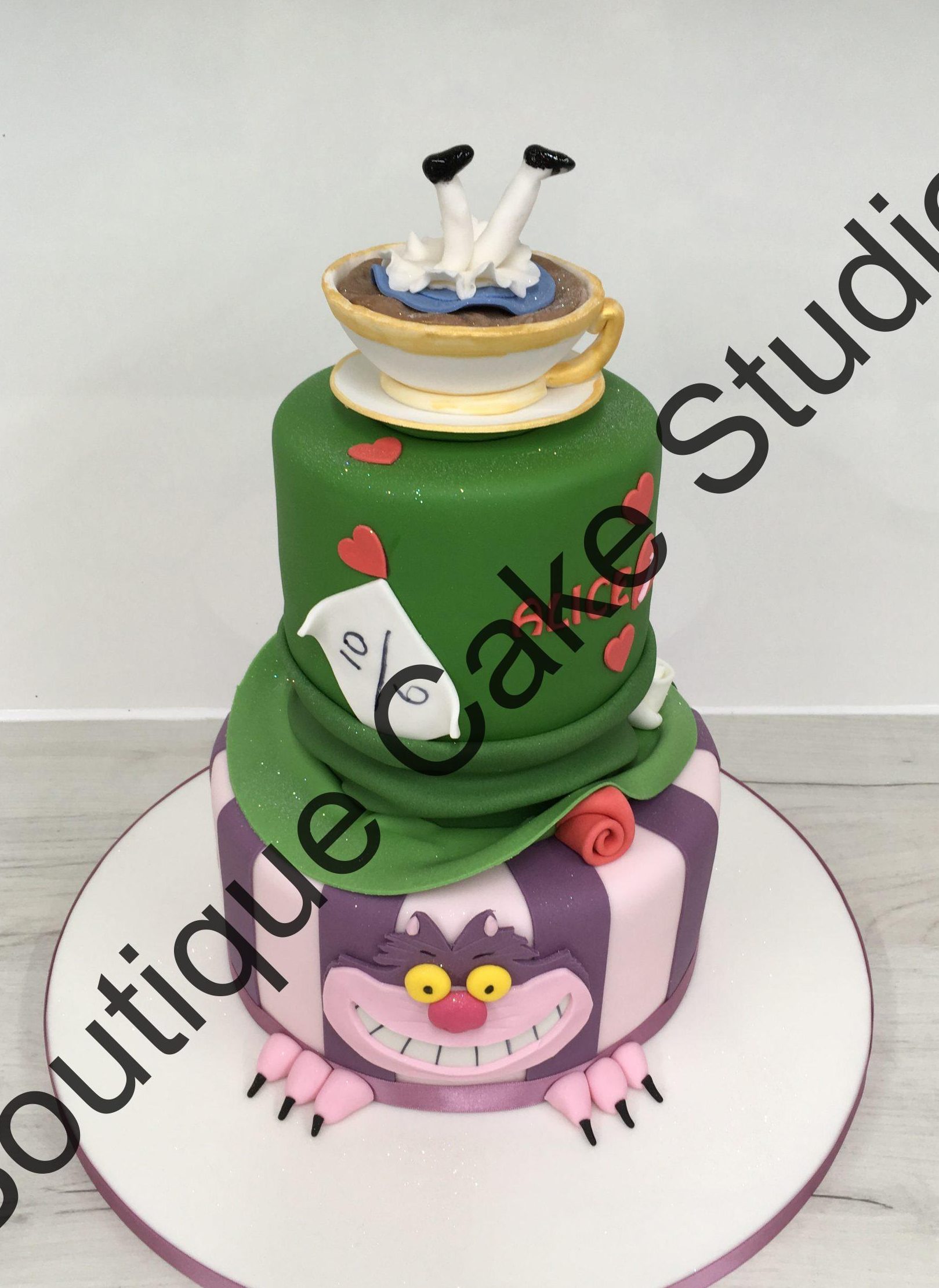 Cheshire Cat and Hatter Hat Cake