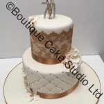 Trellis and Edible Lace Stacked Cake