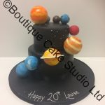Space themed stacked cake